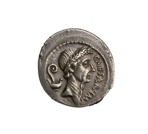 Moneda republicana romana de Roma, 44 a.C.