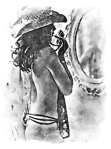Mujer con sombrero de vaquero