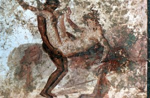 Mural erótico, Pompeya, Italia