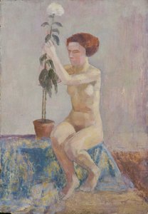 Desnudo con una maceta