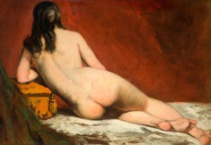 Estudio de desnudo de una mujer reclinada