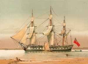 Fragata de 42 cañones alrededor de 1780