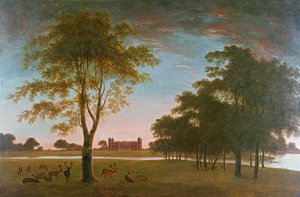 Casa y parque de Osterley al atardecer