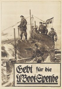 Donar al Submarino. Póster, 1917