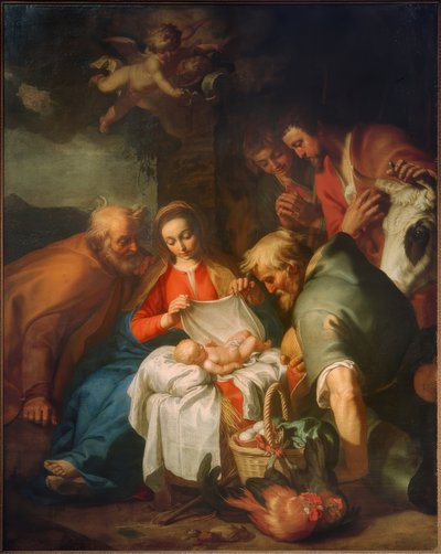 La adoración de los pastores de Abraham Bloemaert