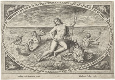 Anfitrite en un pez Dioses del mar (título de la serie) de Adriaen Collaert