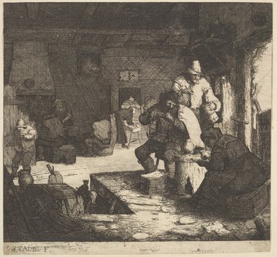 Fumadores en la posada, 1610-85 de Adriaen Jansz. van Ostade