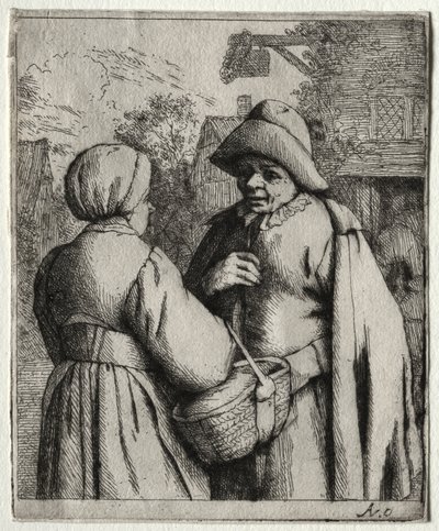 Hombre y mujer conversando de Adriaen van Ostade