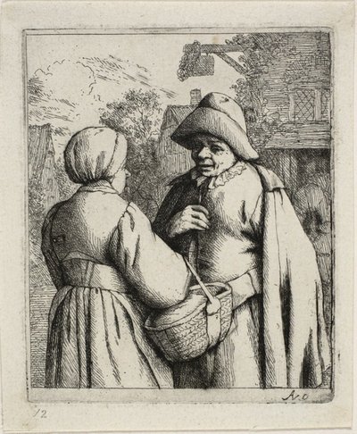 Hombre y Mujer Conversando de Adriaen van Ostade