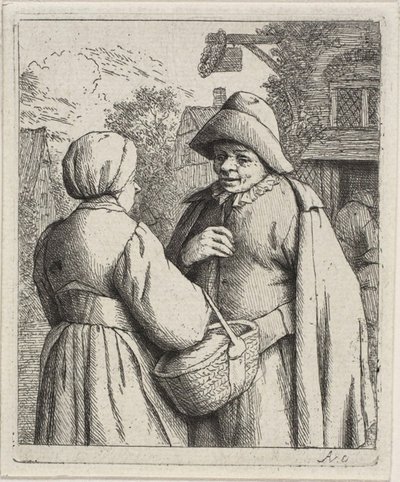 Hombre y Mujer Conversando de Adriaen van Ostade