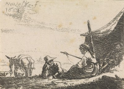 Figuras junto a una tienda, 1653 de Adriaen van de Velde