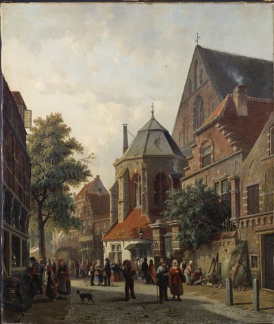 Una escena callejera holandesa, 1867 de Adrianus Eversen