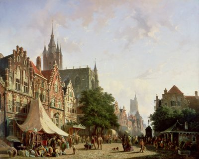 Escena de calle holandesa de Adrianus Eversen