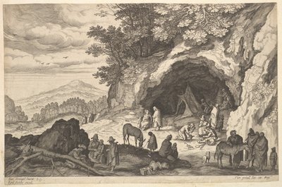 Paisaje con campamento gitano, s.f. de Aegidius Sadeler II