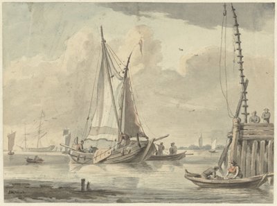 Veleros en el río cerca de Dordrecht de Aert Schouman