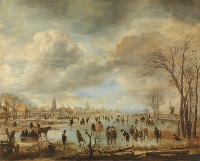 Vista del río en invierno, c.1655-60 de Aert van der Neer