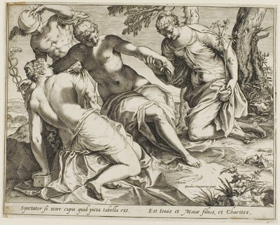 Mercurio y las Gracias de Agostino Carracci