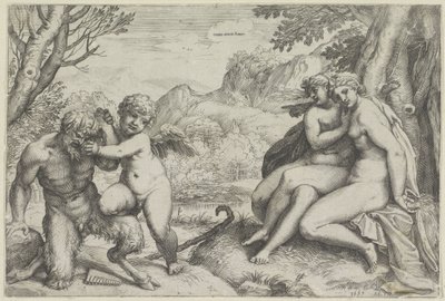 El amor lo conquista todo (título sobre el objeto) de Agostino Carracci