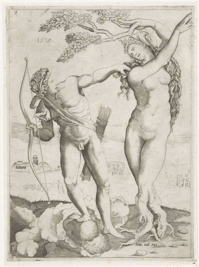 Apolo en Dafne de Agostino Veneziano