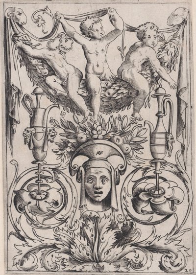 Panel ornamental, ca. 1514-36 de Agostino Veneziano