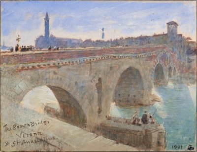 El Puente Romano, Verona y San Anastacio de Albert Goodwin