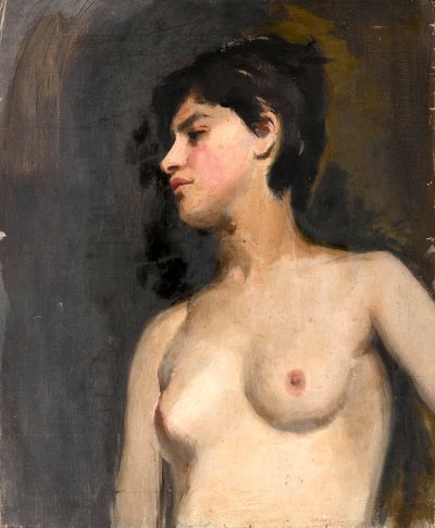 Desnudo femenino. Fondo negro. Ca. 1880 de Albert de Belleroche