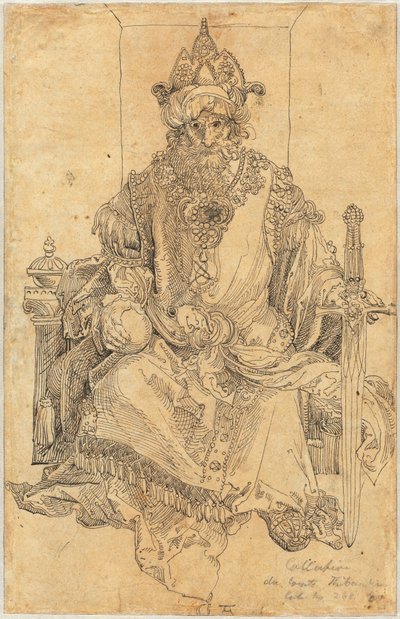 Un gobernante oriental sentado en su trono de Albrecht Dürer