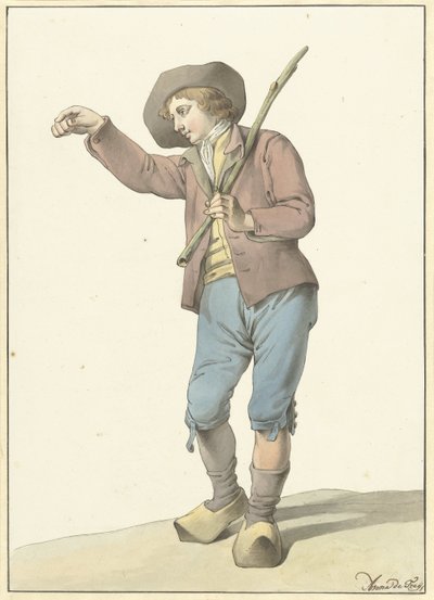 Campesino señalando con la mano derecha de Aletta de Freij