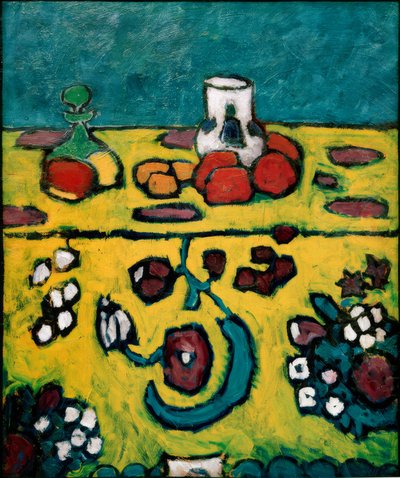 Naturaleza muerta con manta de colores de Alexej von Jawlensky