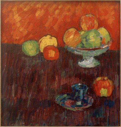 Naturaleza muerta con manzanas y taza azul de Alexej von Jawlensky