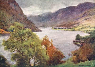 Distrito de los Lagos: Haweswater (litografía en color) de Alfred Heaton Cooper