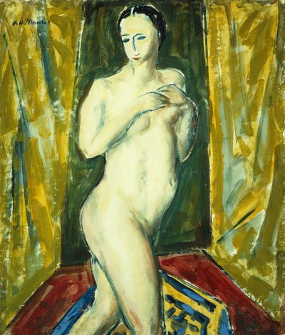 Desnudo de pie, c.1927-28 (gouache sobre tabla) de Alfred Henry Maurer