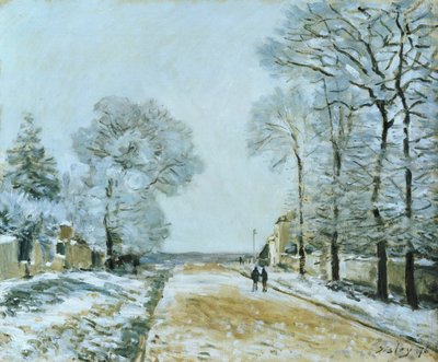 El camino, efecto de nieve, 1876 de Alfred Sisley