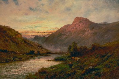 The Tay at Sunset, Dunkeld (óleo) de Alfred de Breanski