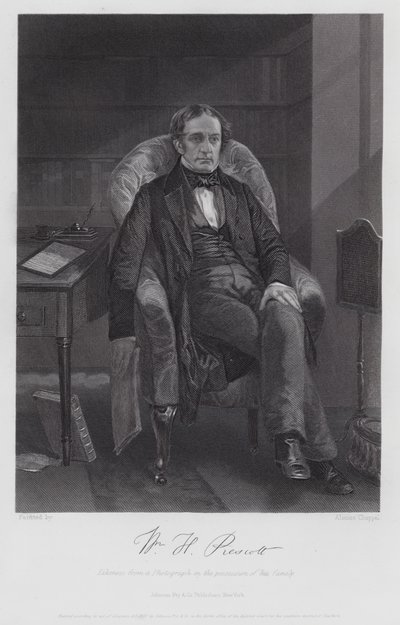 William Hickling Prescott (grabado) de Alonzo (after) Chappel