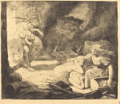 El incendio, 2ª placa de Alphonse Legros