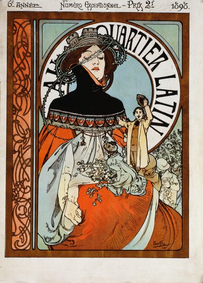 En el Barrio Latino, 1898 de Alphonse Mucha