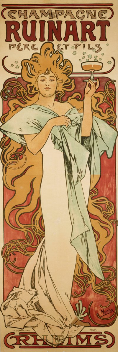 Champagne Ruinart de Alphonse Mucha