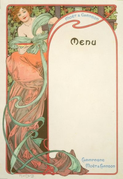 Moët & Chandon / Menú de Alphonse Mucha