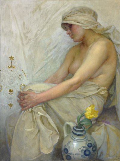 Niña Sentada, c. 1914 de Alphonse Mucha