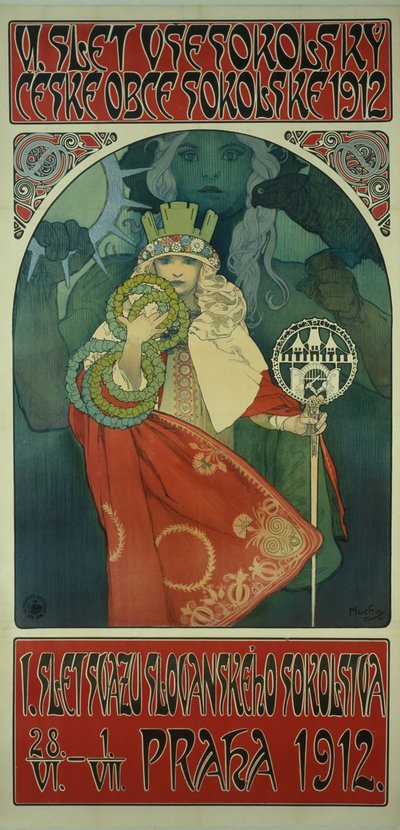 Cartel del Festival Sokol de Alphonse Mucha