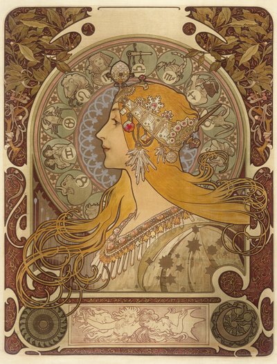 Zodiaco, 1896 de Alphonse Mucha