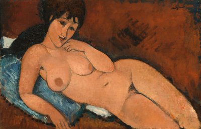 Desnudo sobre un cojín azul, 1917 de Amedeo Modigliani