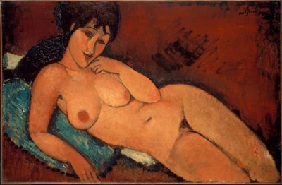 Desnudo sobre Cojín Azul de Amedeo Modigliani