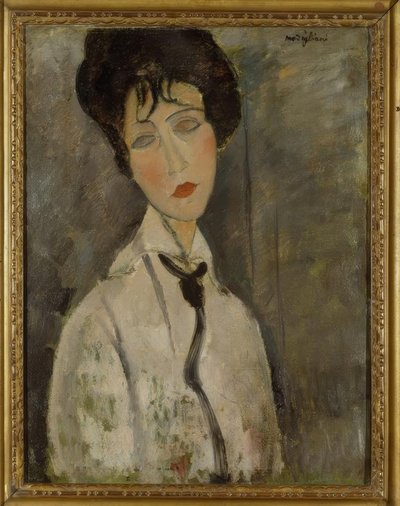 La mujer con la corbata negra de Amedeo Modigliani