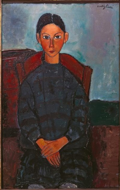 La niña con delantal negro de Amedeo Modigliani