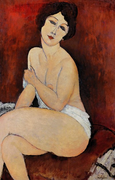 Gran desnudo sentado (óleo sobre lienzo) de Amedeo Modigliani