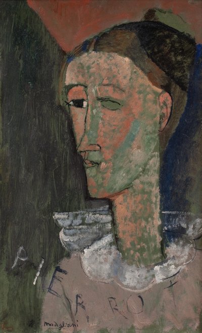 Autorretrato como Pierrot de Amedeo Modigliani