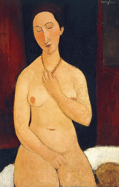 Desnudo sentado con collar, 1917 de Amedeo Modigliani