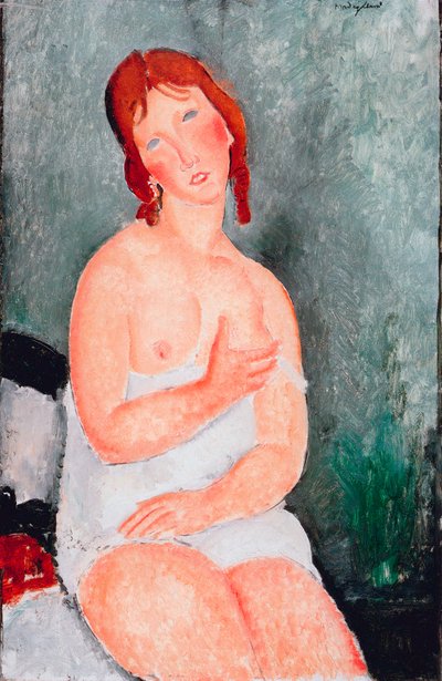 Joven mujer en una camisa de Amedeo Modigliani